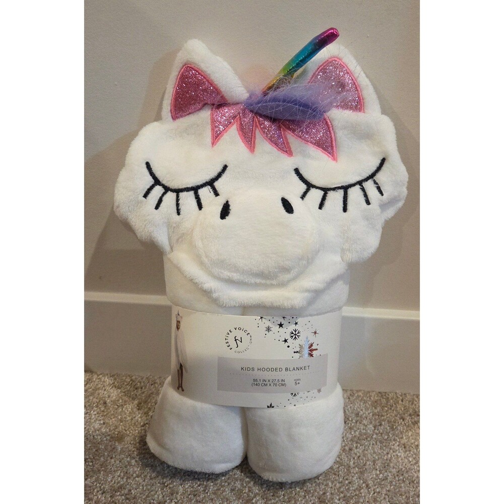 Kids unicorn hooded blanket
